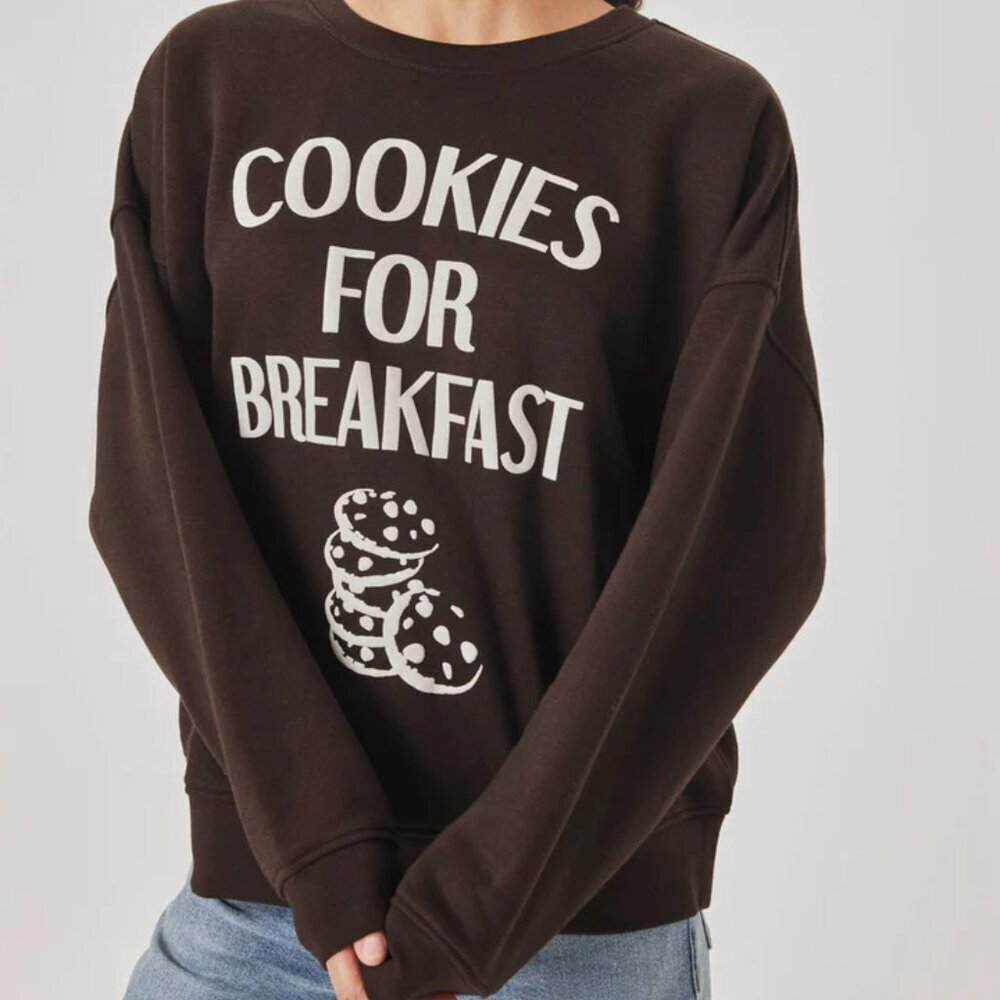 NWT Splendid Cookies For Breakfast Crewneck Sweatshirt Women Relaxed Graphic S - Picture 3 of 3